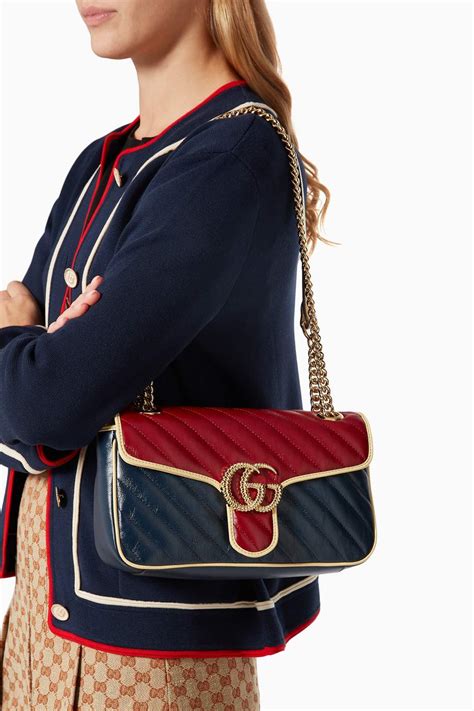 gg marmont small shoulder bag red